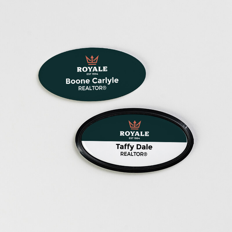 Oval name badges